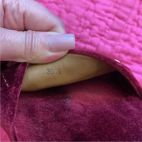 Aquazurra Burgundy  velvet Slide Sandals, US6,5 - Picture 5 of 7